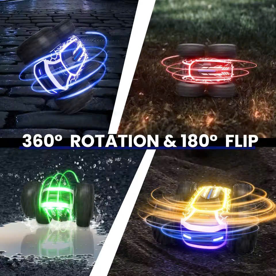 RC Stunt Car with 2.4G Remote Control and LED Lights – Safe for Ages 4+