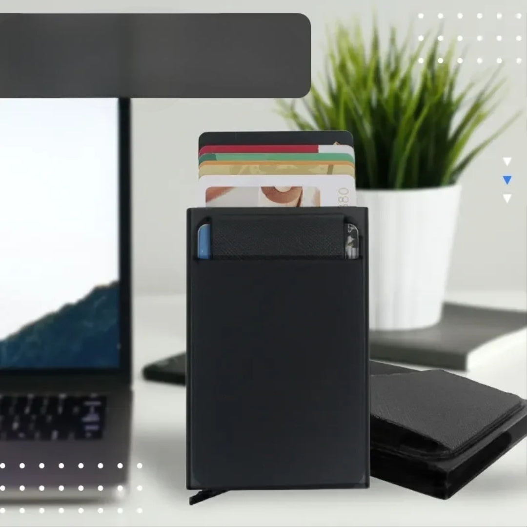 RFID Metal Smart Wallet Card Holder with Blocking Protection Anti-Theft Design Slim and Thin Style