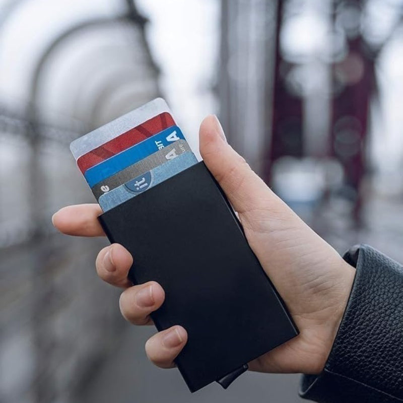 RFID Metal Smart Wallet Card Holder with Blocking Protection Anti-Theft Design Slim and Thin Style
