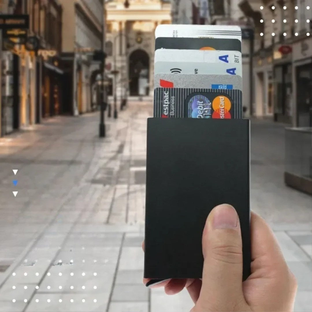 RFID Metal Smart Wallet Card Holder with Blocking Protection Anti-Theft Design Slim and Thin Style