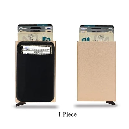 RFID Metal Smart Wallet Card Holder with Blocking Protection Anti-Theft Design Slim and Thin Style