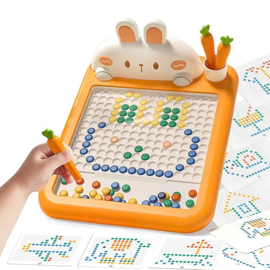 Rabbit Magnetic Drawing Board with Carrot-Shaped Magnetic Pen, Compact & Portable, Safe for Ages 3+