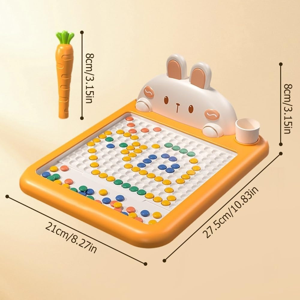 Rabbit Magnetic Drawing Board with Carrot-Shaped Magnetic Pen, Compact & Portable, Safe for Ages 3+