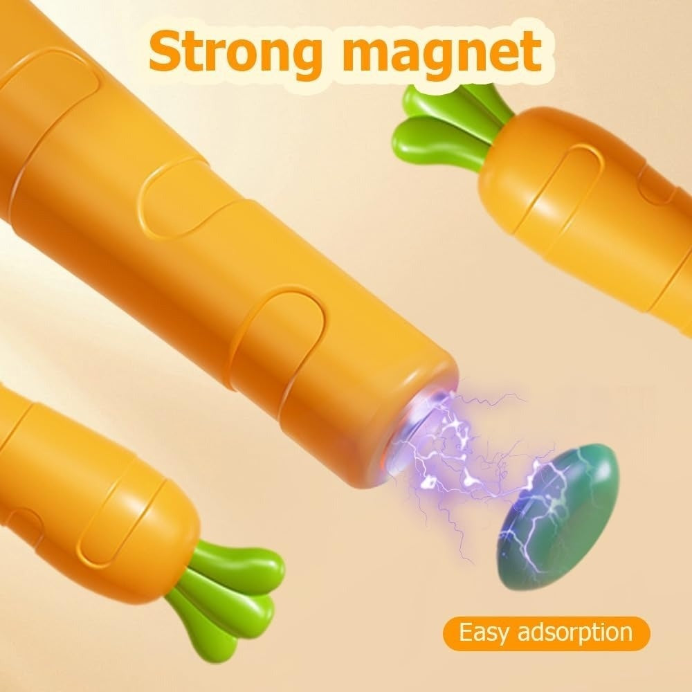Rabbit Magnetic Drawing Board with Carrot-Shaped Magnetic Pen, Compact & Portable, Safe for Ages 3+