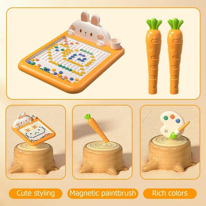 Rabbit Magnetic Drawing Board with Carrot-Shaped Magnetic Pen, Compact & Portable, Safe for Ages 3+