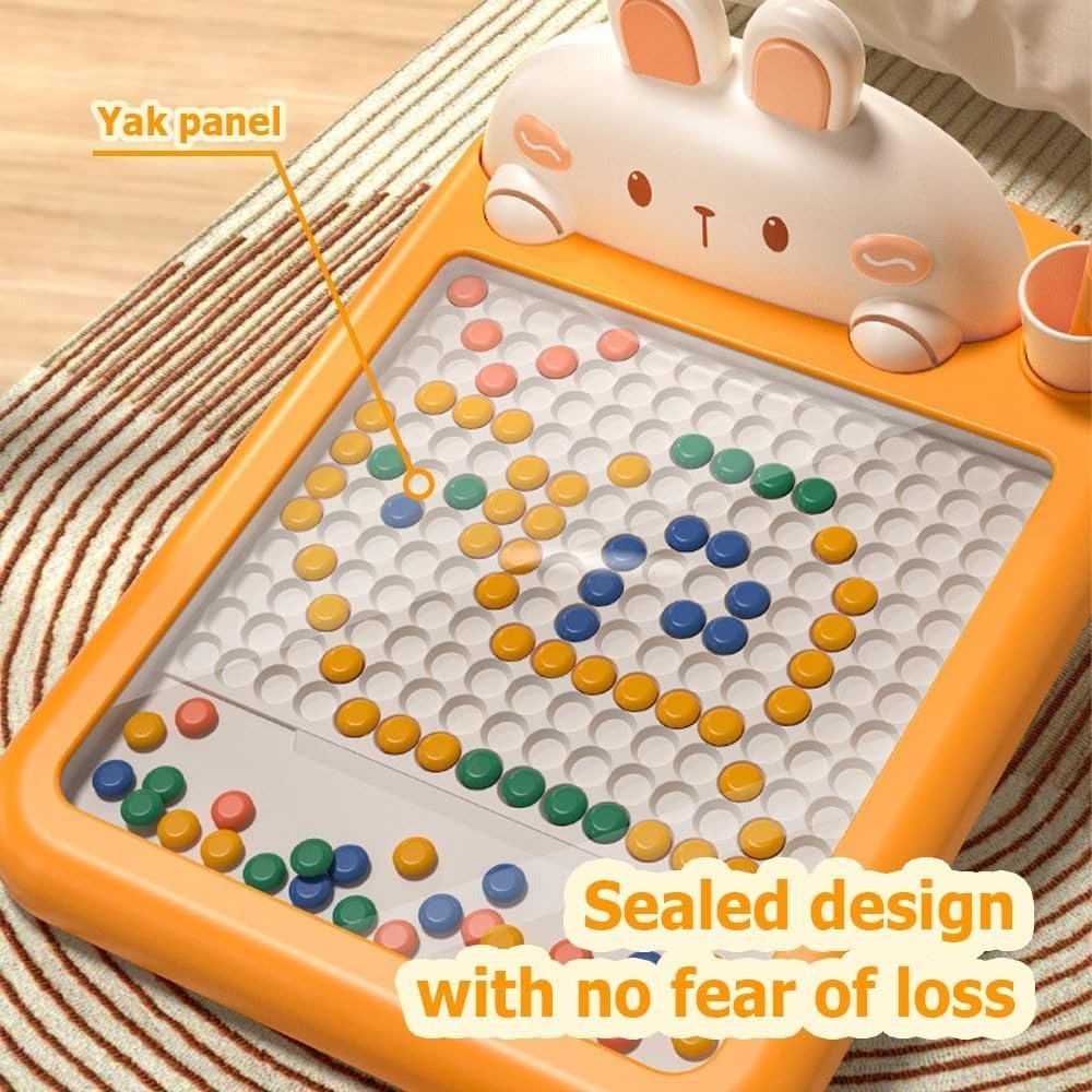 Rabbit Magnetic Drawing Board with Carrot-Shaped Magnetic Pen, Compact & Portable, Safe for Ages 3+