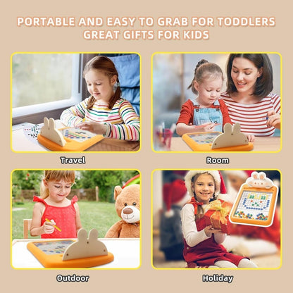 Rabbit Magnetic Drawing Board with Carrot-Shaped Magnetic Pen, Compact & Portable, Safe for Ages 3+