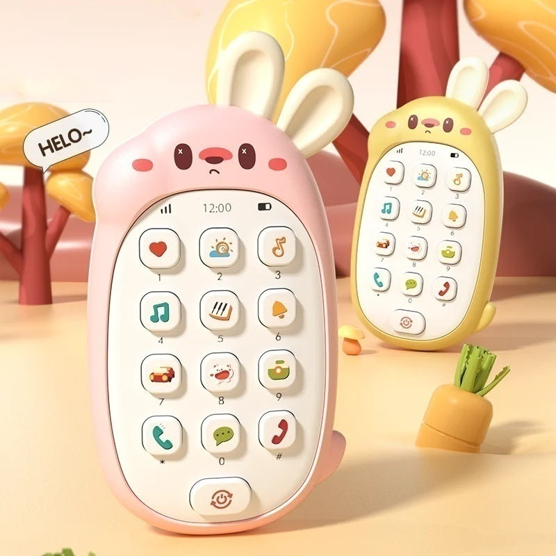 Rabbit Toy Educational Phone with Sound, Lights, Compact and Portable, Safe for Ages 6+ Months