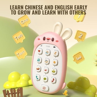 Rabbit Toy Educational Phone with Sound, Lights, Compact and Portable, Safe for Ages 6+ Months