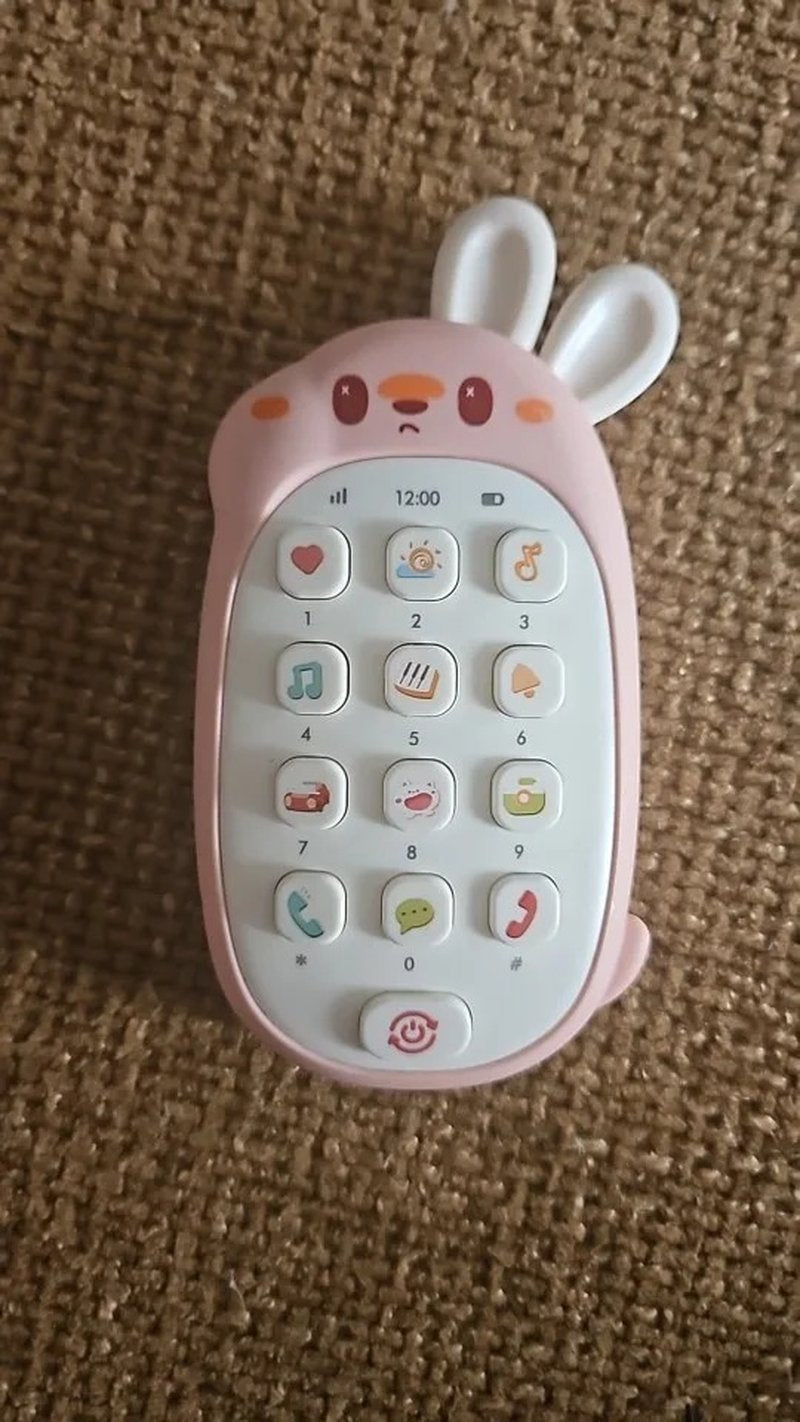 Rabbit Toy Educational Phone with Sound, Lights, Compact and Portable, Safe for Ages 6+ Months