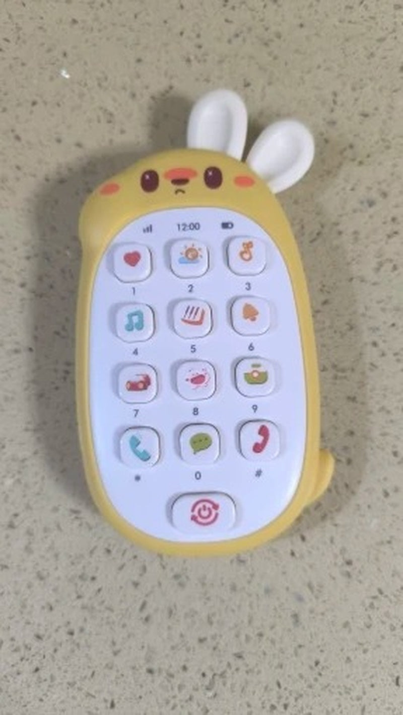 Rabbit Toy Educational Phone with Sound, Lights, Compact and Portable, Safe for Ages 6+ Months