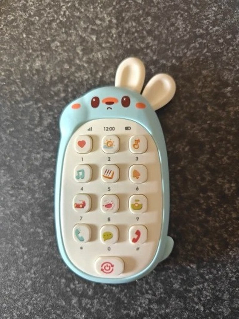 Rabbit Toy Educational Phone with Sound, Lights, Compact and Portable, Safe for Ages 6+ Months