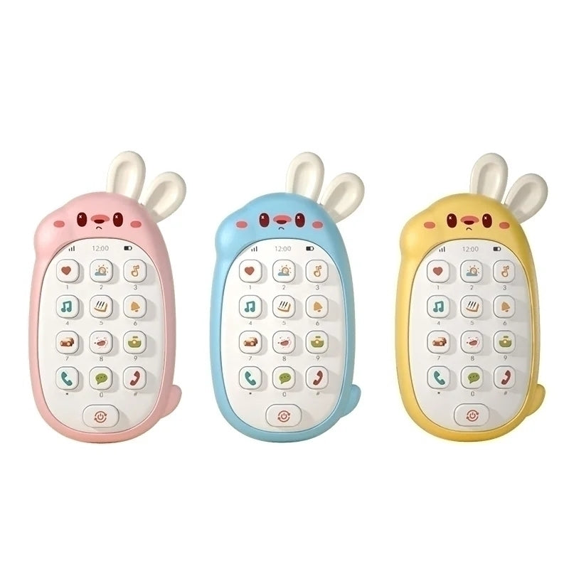 Rabbit Toy Educational Phone with Sound, Lights, Compact and Portable, Safe for Ages 6+ Months