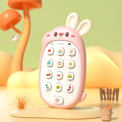 Rabbit Toy Educational Phone with Sound, Lights, Compact and Portable, Safe for Ages 6+ Months