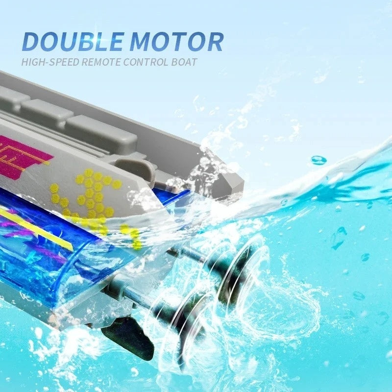 Race Boat Yacht Electric with Remote Control 2.4G, LED Lights, Safe for Ages 6+