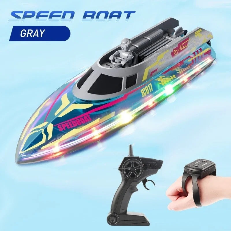 Race Boat Yacht Electric with Remote Control 2.4G, LED Lights, Safe for Ages 6+