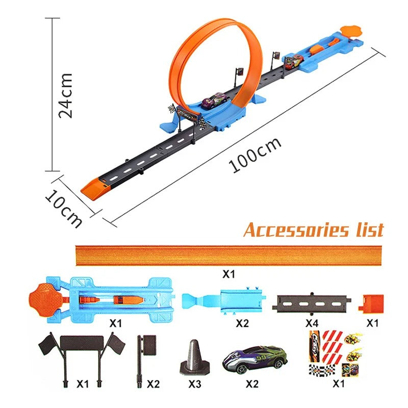 Race Track Toy with 360° Loop, Easy to Assemble and Disassemble, Safe for Ages 4 +