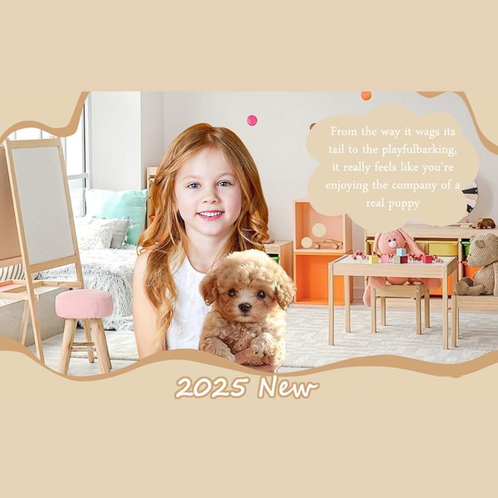 Realistic Robotic Dog Plushie – Interactive Dog Toy That Walks Barks & Wags Tail, Safe for Ages 3+