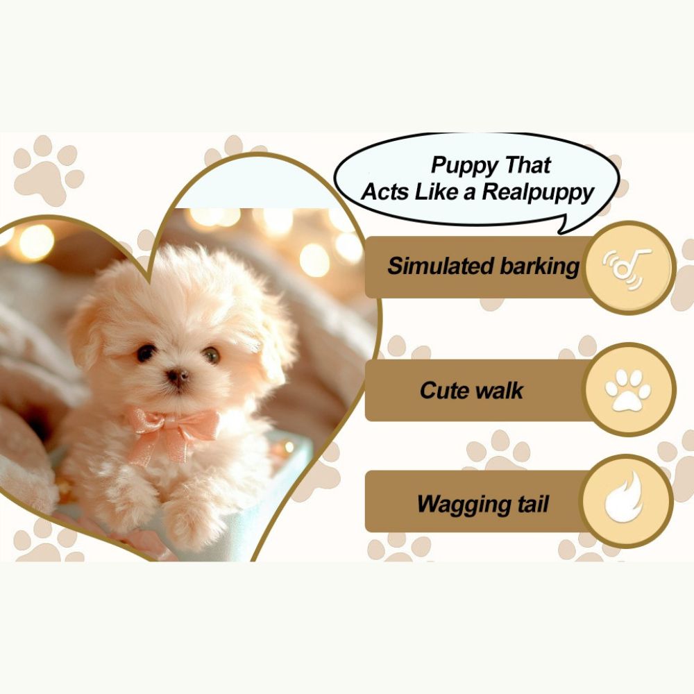 Realistic Robotic Dog Plushie – Interactive Dog Toy That Walks Barks & Wags Tail, Safe for Ages 3+
