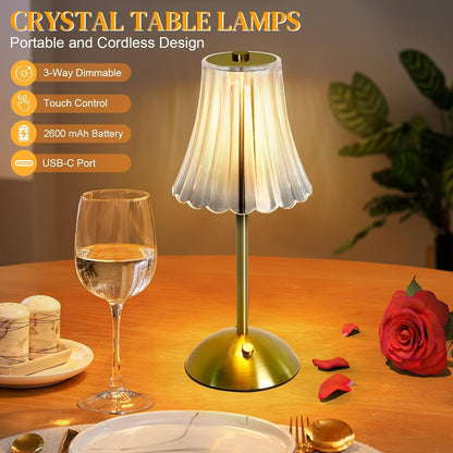 Rechargeable LED Table Lamp – Cordless Touch, Stepless Brightness Adjustment, Memory Function