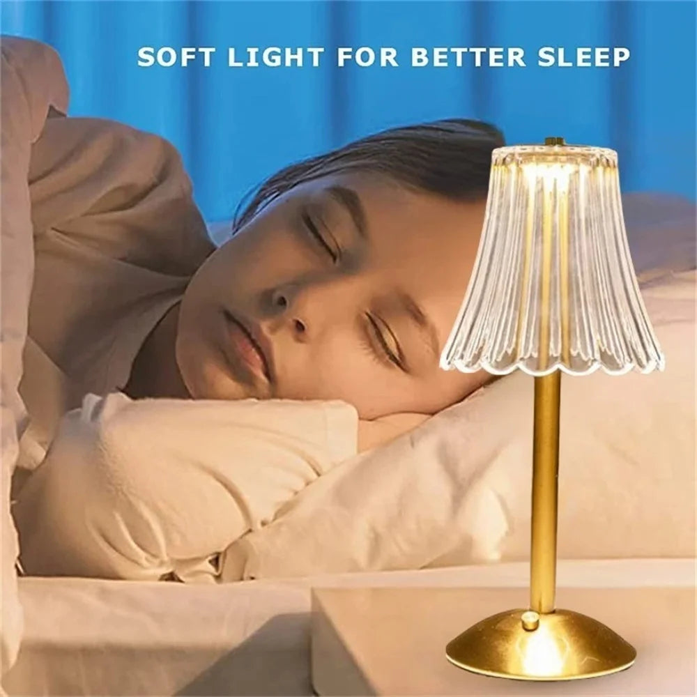 Rechargeable LED Table Lamp – Cordless Touch, Stepless Brightness Adjustment, Memory Function