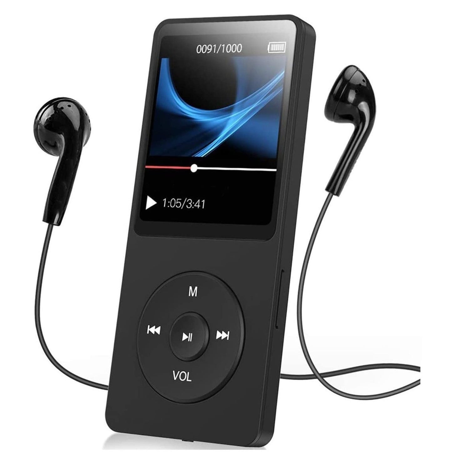 Rechargeable MP3 Player with Bluetooth 4.0, Voice Recorder, Support 128GB Storage