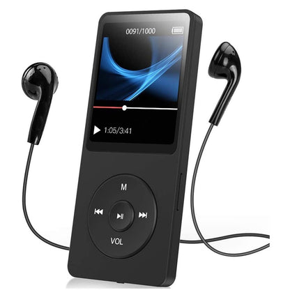 Rechargeable MP3 Player with Bluetooth 4.0, Voice Recorder, Support 128GB Storage