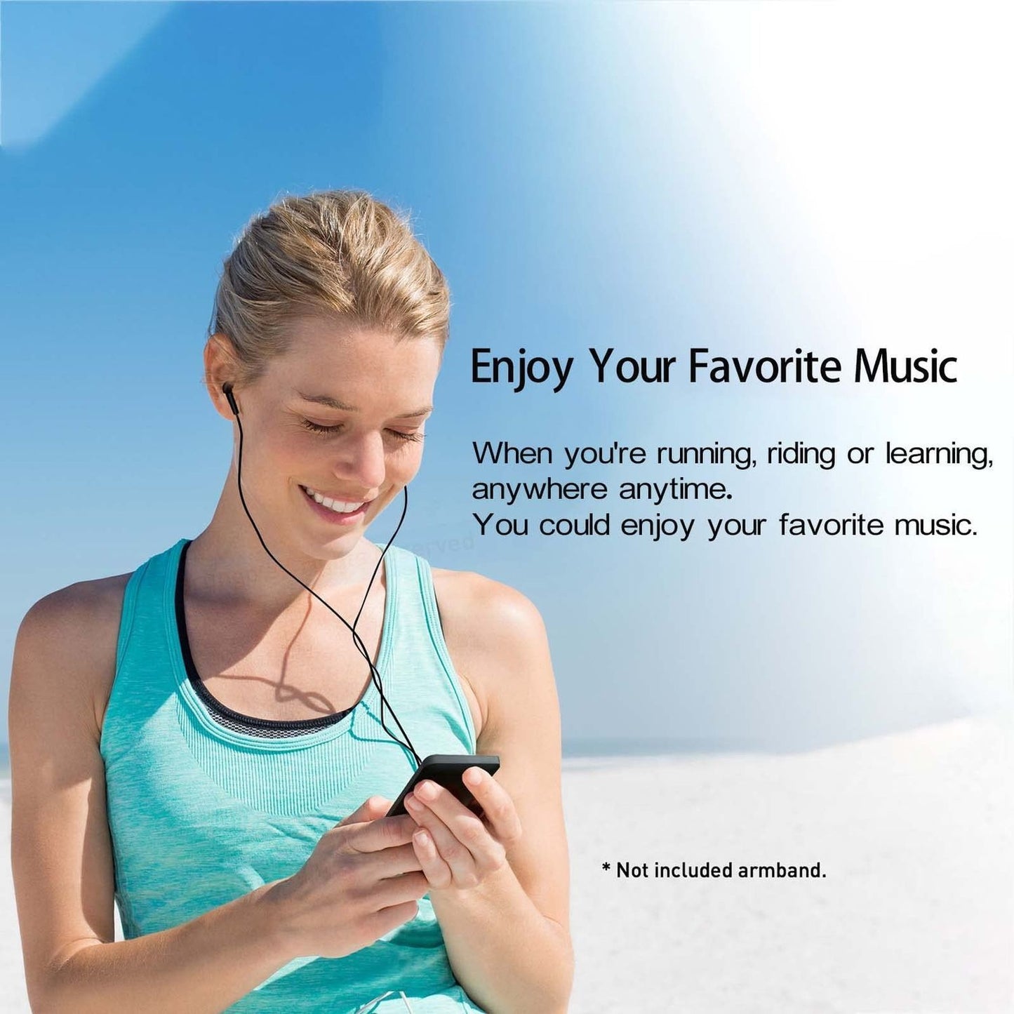 Rechargeable MP3 Player with Bluetooth 4.0, Voice Recorder, Support 128GB Storage