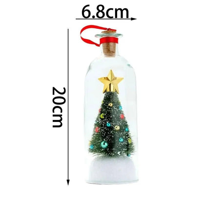 Recordable Christmas Tree Message In A Bottle with Christmas Scene, Cordless Audio Playback