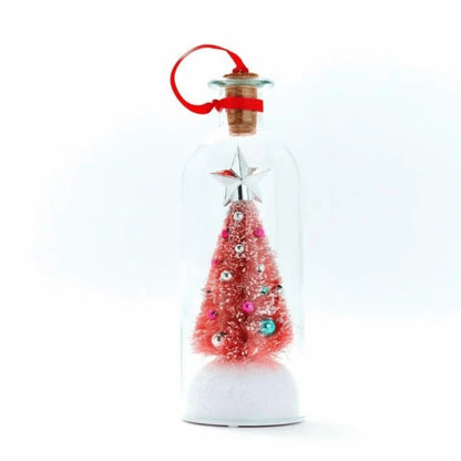 Recordable Christmas Tree Message In A Bottle with Christmas Scene, Cordless Audio Playback