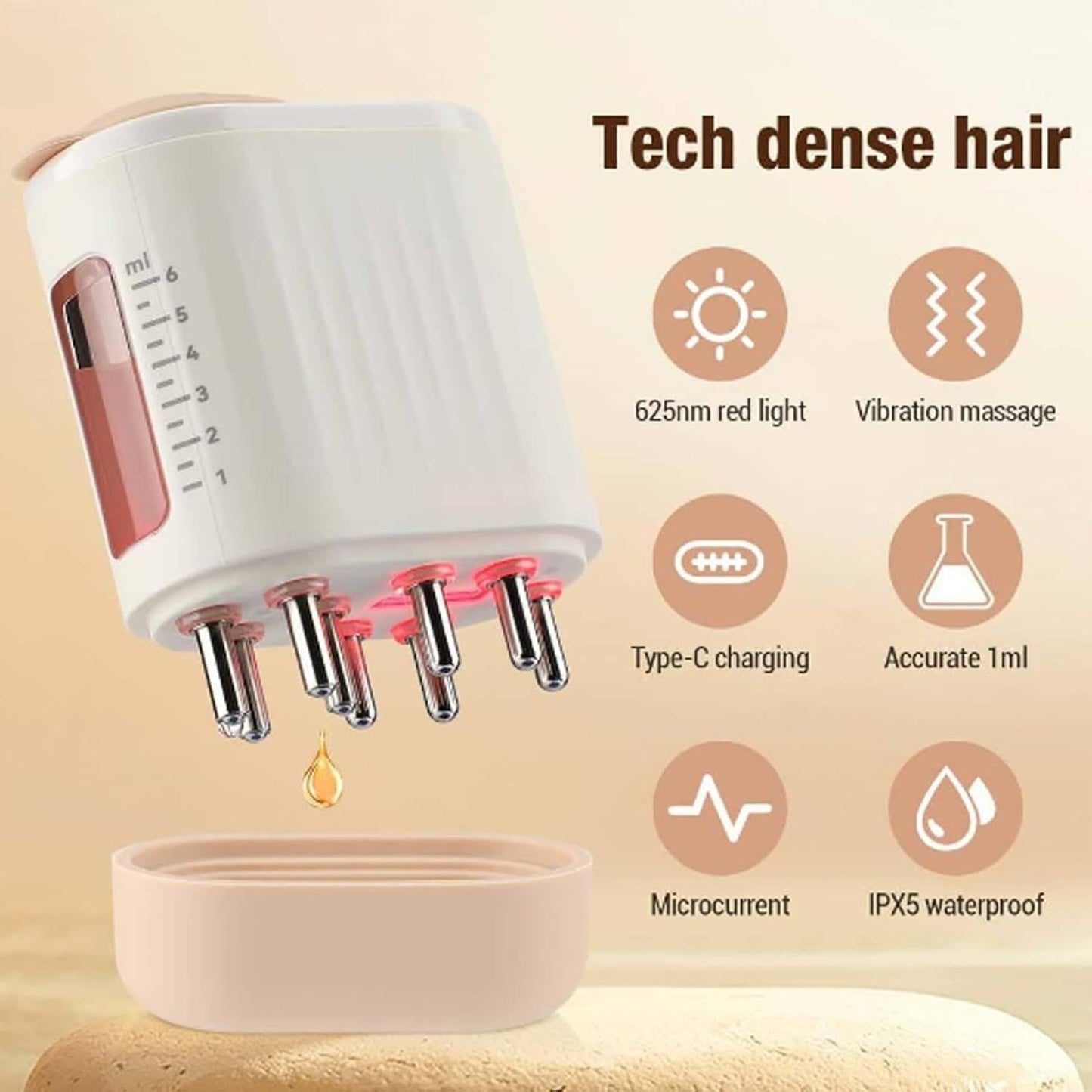 Red Light Therapy Scalp Massager Electric Head Massager & Hair Growth Tool with Oil Dispensing Function