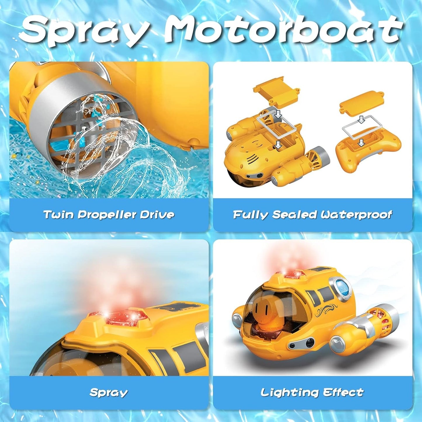 Remote Control Boat With Steam Spray, Waterproof, Easy Control, Safe for Ages 6+