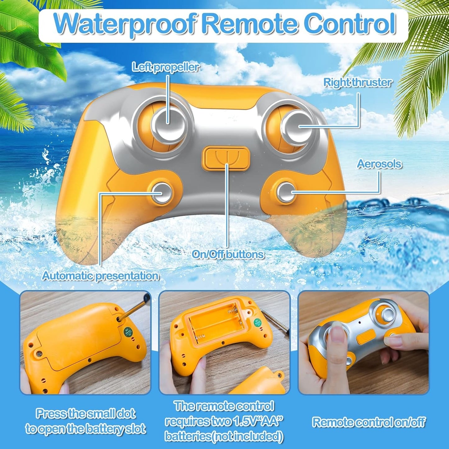 Remote Control Boat With Steam Spray, Waterproof, Easy Control, Safe for Ages 6+