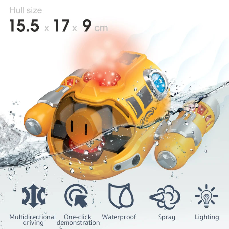 Remote Control Boat With Steam Spray, Waterproof, Easy Control, Safe for Ages 6+