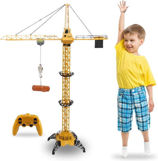 Remote Control Crane Toy Construction Vehicles Educational RC Crane Toy for Kids for Christmas Birthdays