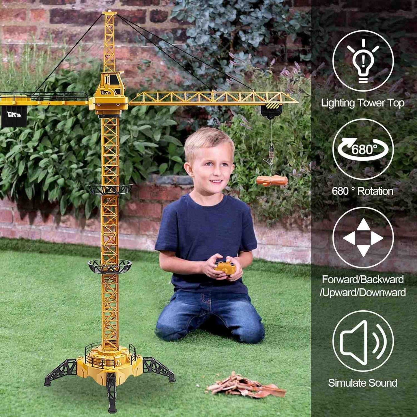 Remote Control Crane Toy Construction Vehicles Educational RC Crane Toy for Kids for Christmas Birthdays