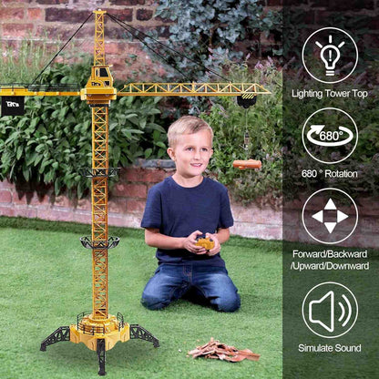 Remote Control Crane Toy Construction Vehicles Educational RC Crane Toy for Kids for Christmas Birthdays