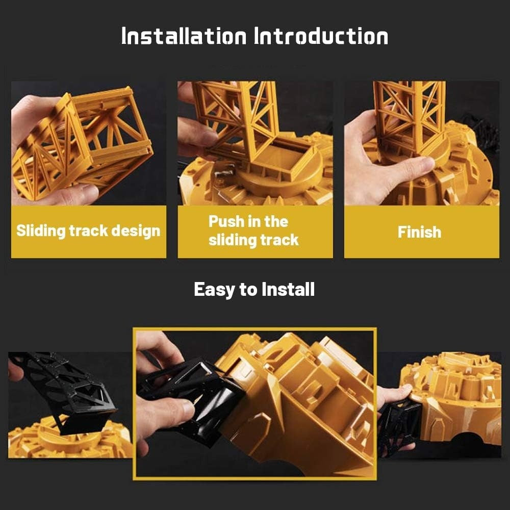 Remote Control Crane Toy Construction Vehicles Educational RC Crane Toy for Kids for Christmas Birthdays