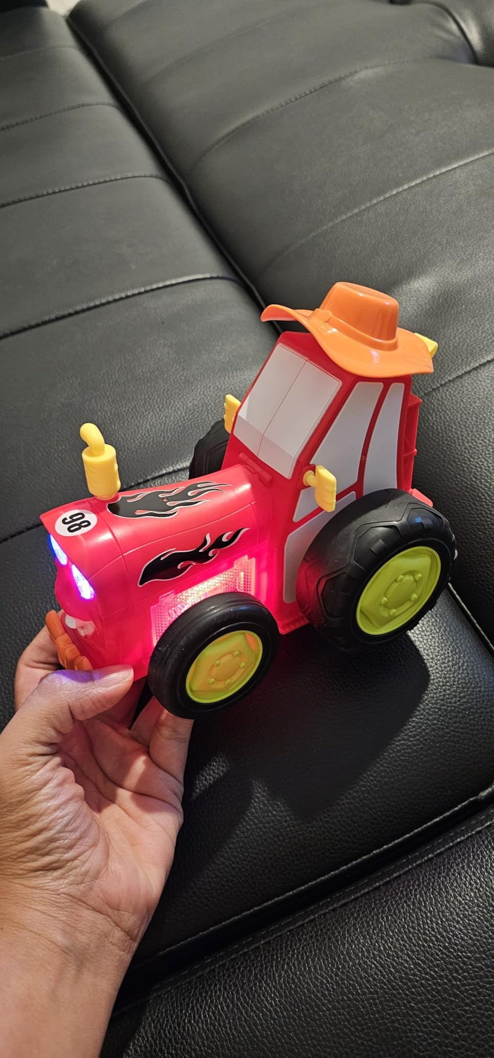 Remote Control Crazy Jumping Stunt Car with Music & Flashing Lights, Safe for Ages 3+