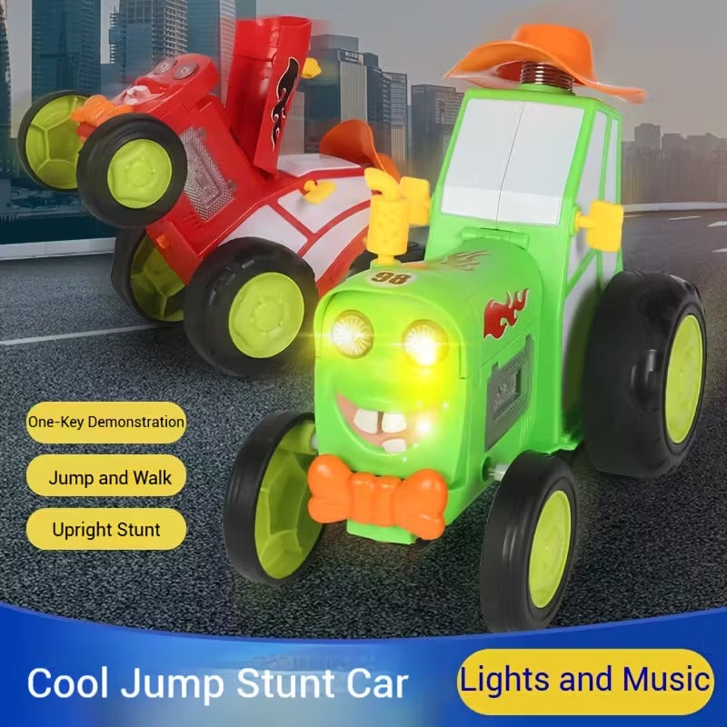 Remote Control Crazy Jumping Stunt Car with Music & Flashing Lights, Safe for Ages 3+