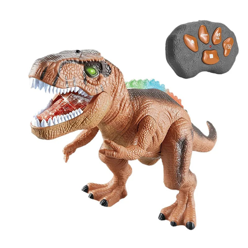 Remote Control Dinosaur Toy Walking Roaring, Realistic T-Rex Design, Lights & Sounds, Multi-Directional Movement, Safe for Kids 3+