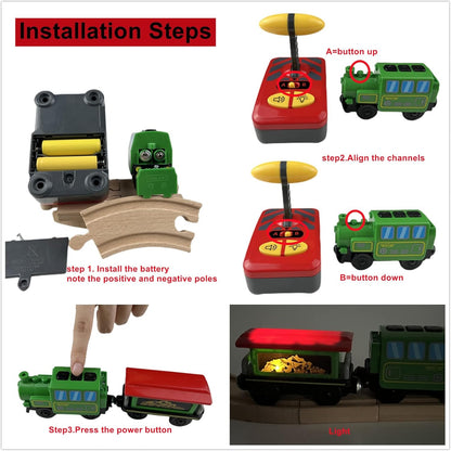 Remote Control Electric Train Toy with LED Lights, Sound, Safe for Ages 3+