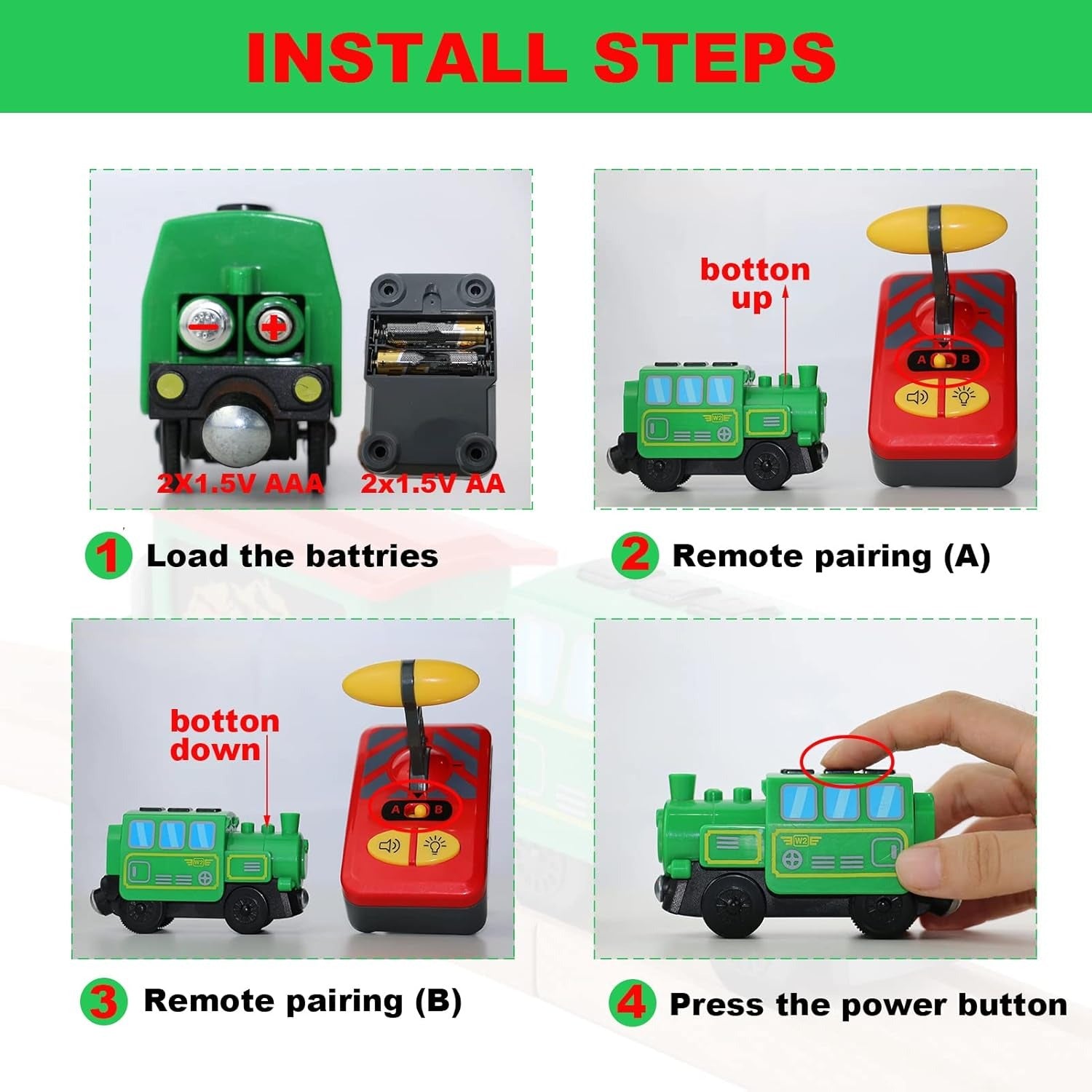 Remote Control Electric Train Toy with LED Lights, Sound, Safe for Ages 3+