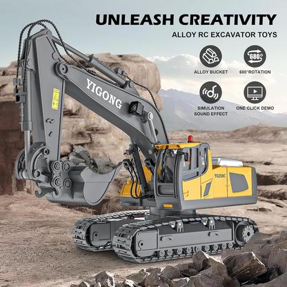 Remote Control Excavator Toy – Realistic RC Construction Fun, Safe for Ages 3+