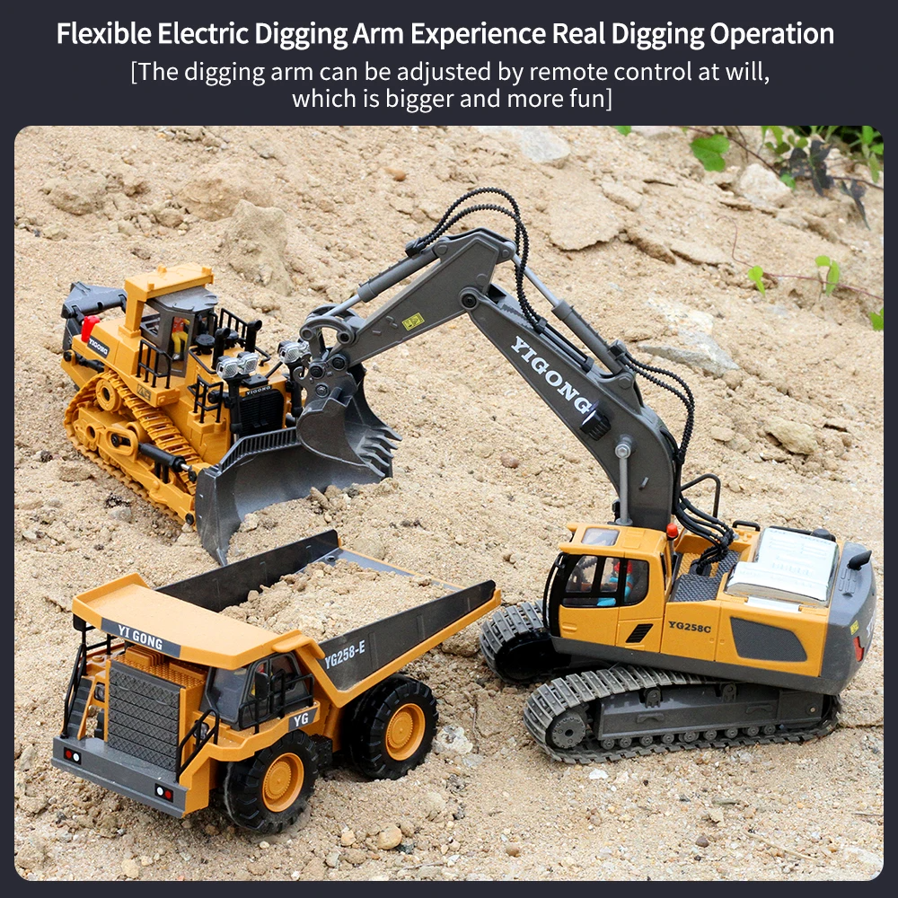 Remote Control Excavator Toy – Realistic RC Construction Fun, Safe for Ages 3+