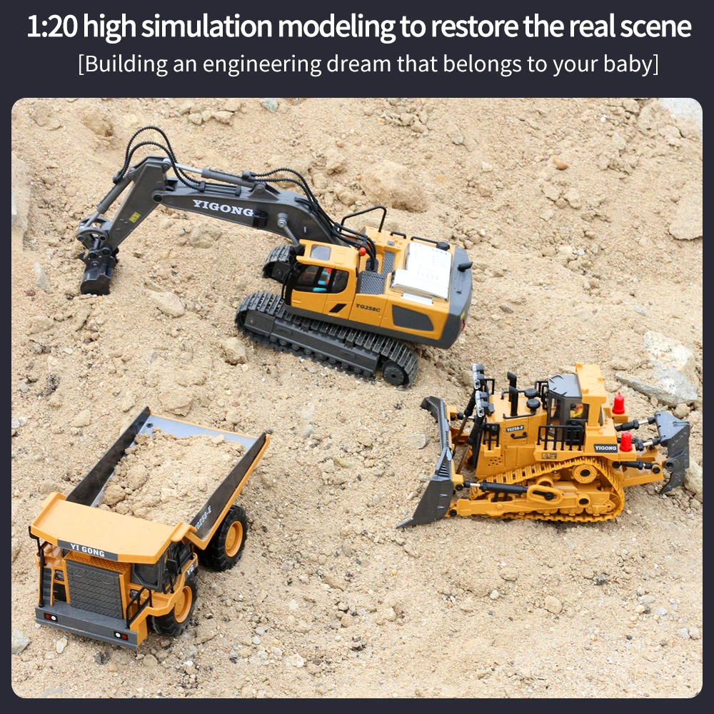 Remote Control Excavator Toy – Realistic RC Construction Fun, Safe for Ages 3+