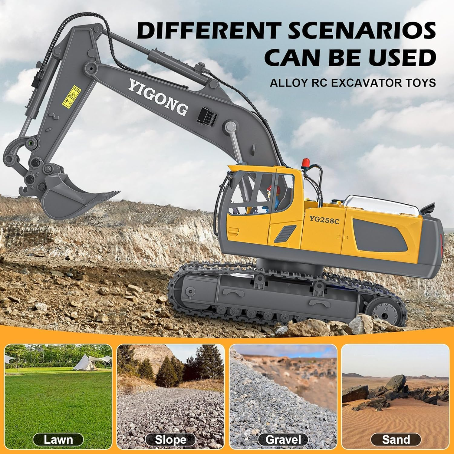 Remote Control Excavator Toy – Realistic RC Construction Fun, Safe for Ages 3+