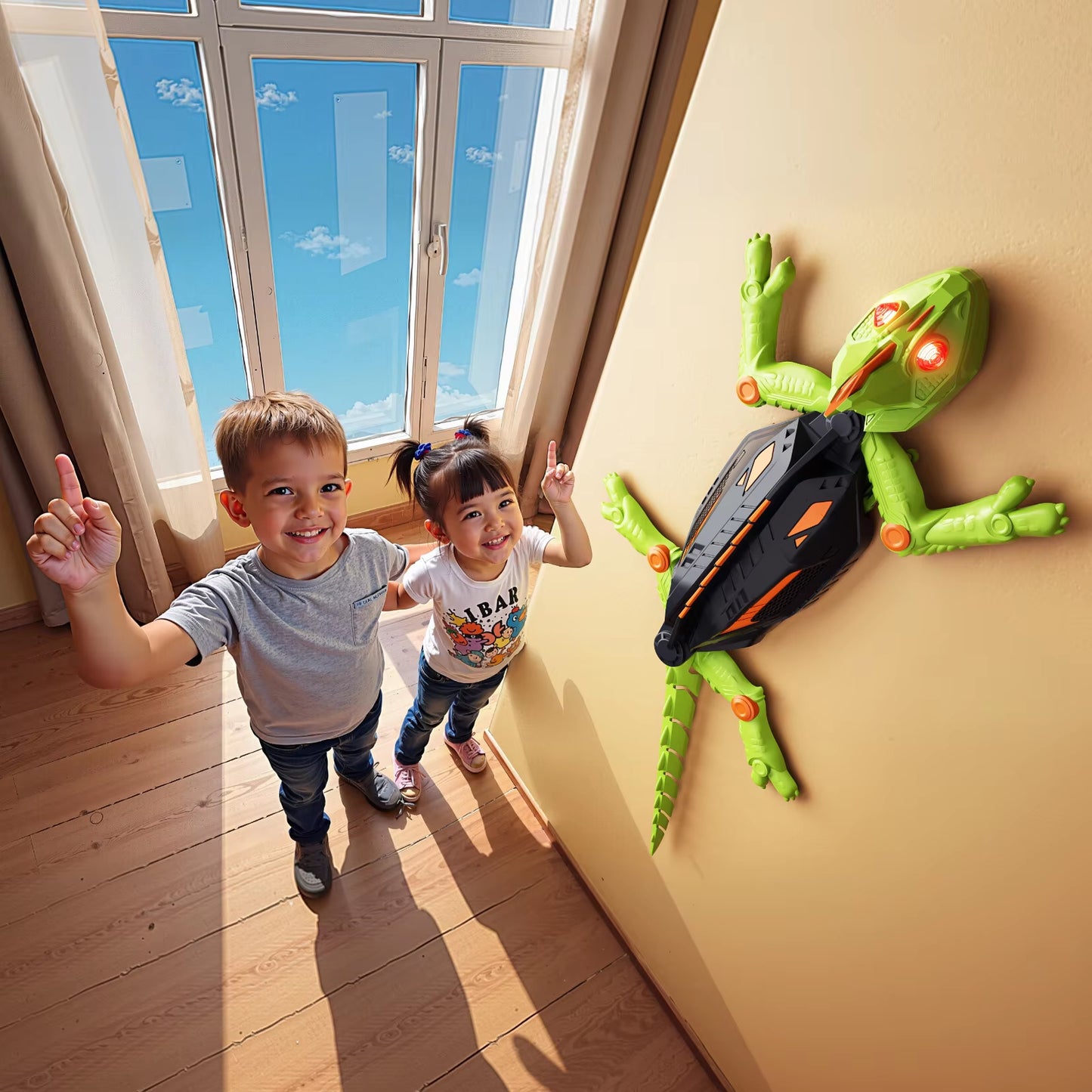 Remote Control Lizard Climbs Walls, LED Eye Lights, USB Charging, Safe for Ages 3+