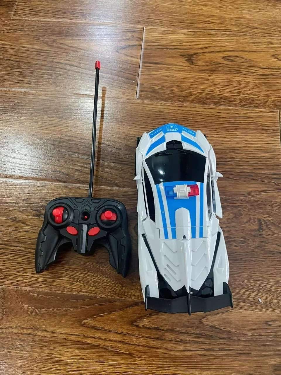 Remote Control Robot Car Transforming Toy with LED Lights, Safe for Ages 3+