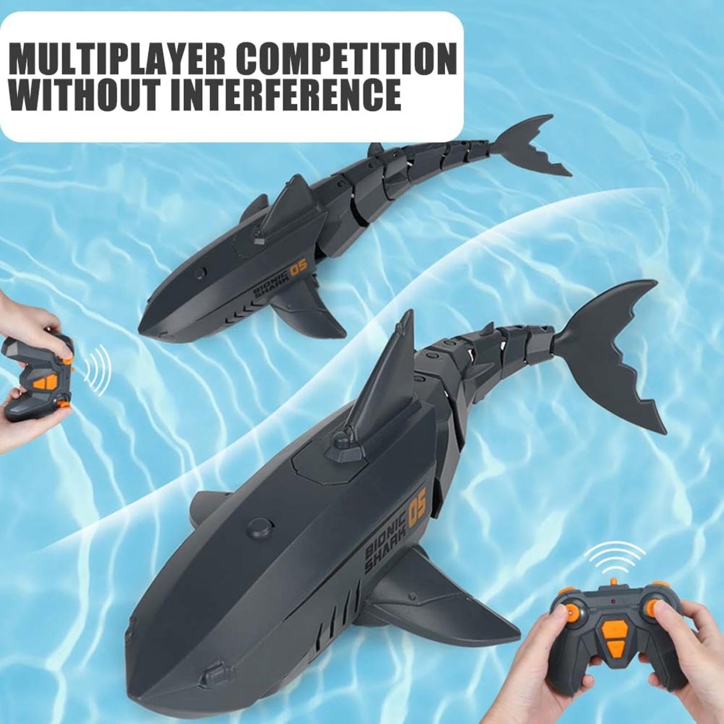 Remote Control Shark Submarine Toy, RC Shark Electric Rechargeable Water Toy